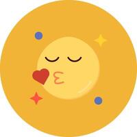 Beso plano circulo icono vector