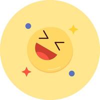 Laugh Flat Circle Icon vector