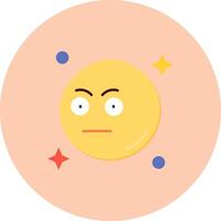 Embarrassed Flat Circle Icon vector