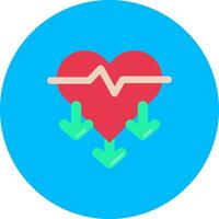 Heart rate Flat Circle Icon vector