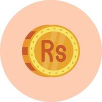 Rupee Flat Circle Icon vector