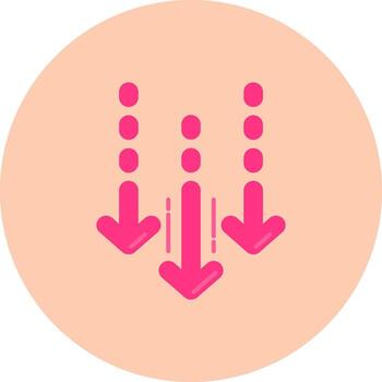 Decrease Flat Circle Icon vector