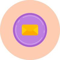 Email Flat Circle Icon vector