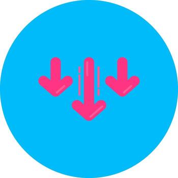 Decrease Flat Circle Icon vector