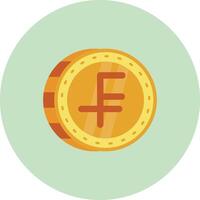 Swiss franc Flat Circle Icon vector