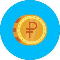 Ruble Flat Circle Icon vector