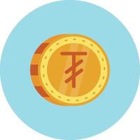 Tugrik Flat Circle Icon vector