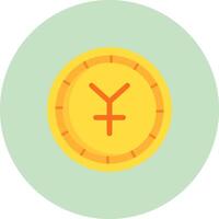 Yen Flat Circle Icon vector