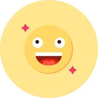 Smile Flat Circle Icon vector