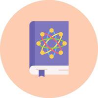 física libro plano circulo icono vector