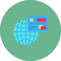 Global Flat Circle Icon vector