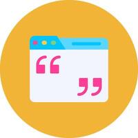 Quote Flat Circle Icon vector