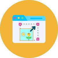 Resize Flat Circle Icon vector
