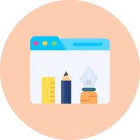 Graphic tool Flat Circle Icon vector