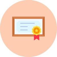 Certificate Flat Circle Icon vector