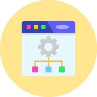Setting Flat Circle Icon vector