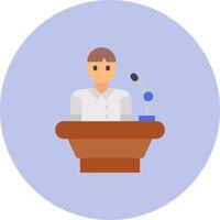 Lecturer Flat Circle Icon vector