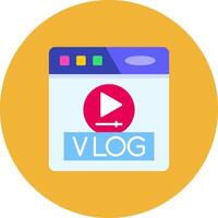 Vlog Flat Circle Icon vector