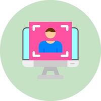 Portrait Flat Circle Icon vector