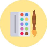 Watercolors Flat Circle Icon vector