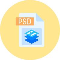 Psd file format Flat Circle Icon vector