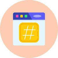 Hashtag Flat Circle Icon vector