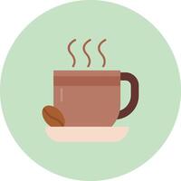 café plano circulo icono vector