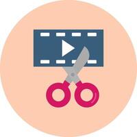 vídeo editor plano circulo icono vector