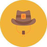 vaquero sombrero plano circulo icono vector