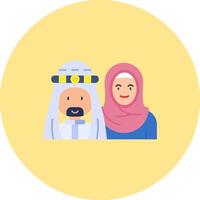 Muslim Flat Circle Icon vector