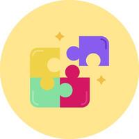 Puzzle Flat Circle Icon vector