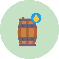 Oil barrel Flat Circle Icon vector