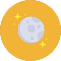 Moon Flat Circle Icon vector