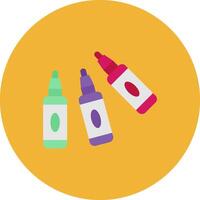 Crayons Flat Circle Icon vector