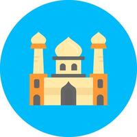 Mosque Flat Circle Icon vector