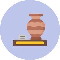 Vase Flat Circle Icon vector