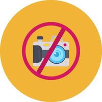 No camera Flat Circle Icon vector