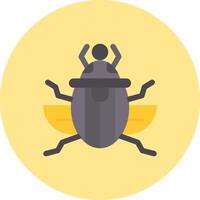 Scarab Flat Circle Icon vector