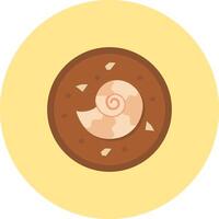 Fossil Flat Circle Icon vector