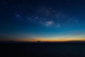 The sky with star at the lake. photo