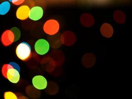 Light bokeh with a black background. photo