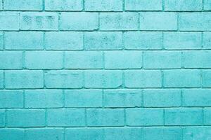 Light green color brick wall close up image row brick and cement block background and texture photo