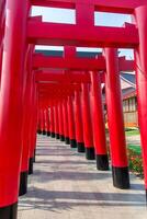 atracciones turísticas torii o arco japonés en el norte de tailandia y punto de referencia en la tierra de hiroki foto