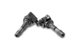 Ignition coil of Gasoline engine in white background use for texture and Clipping Path photo