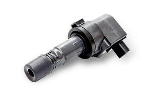 Ignition coil of Gasoline engine in white background use for texture and Clipping Path photo