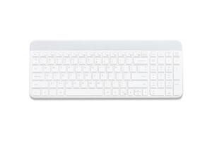 White keyboard wireless type for computer desktop or laptop on the white background photo