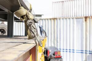 Ratchet Strap for fastening products to prevent falling on the truck with transportation work photo