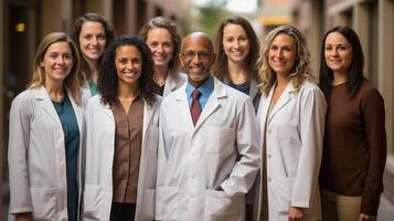 ai generado equipo de médico profesionales grupo retrato foto