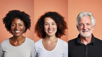 AI generated Portrait of Diverse Generations, Suitable for Family and Community Themes photo