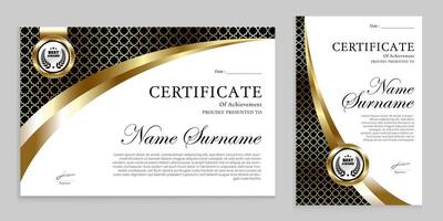 Award, assessment, achievement certificate template. for multipurpose event use. vector